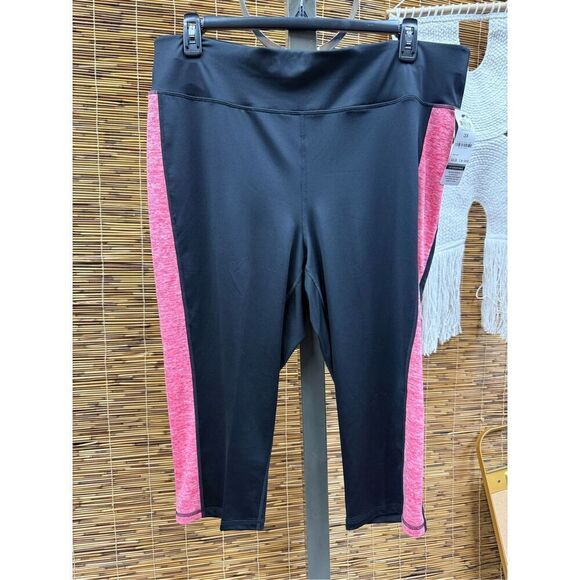 ID Ideology Women S Essentials Colorblocked Cropped Leggings Black Size 3X - Picture 2 of 2